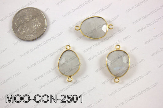 Moonstone oval connector 16X25mm MOO-CON-2501