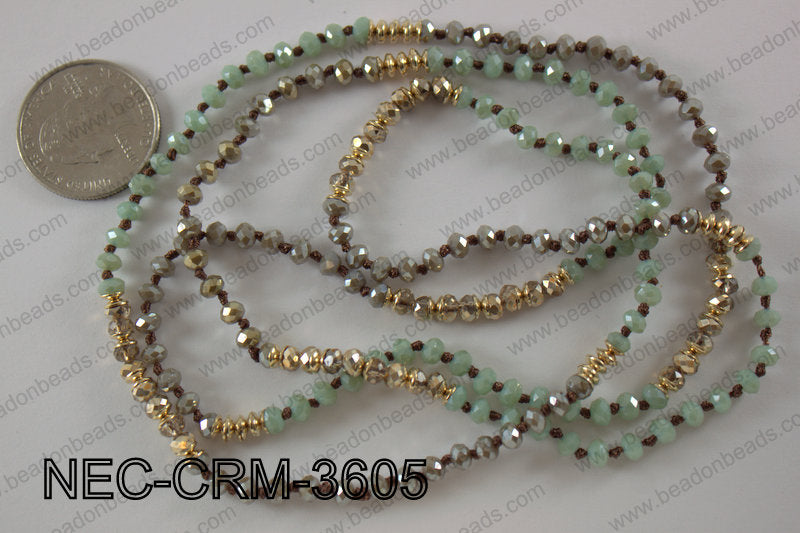 4mm crystal with metal spacer necklace NEC-CRM-3605