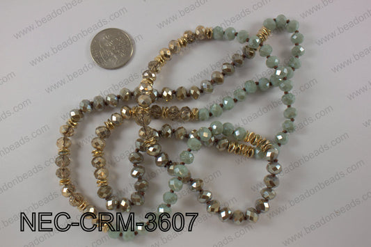8mm crystal with metal spacer necklace NEC-CRM-3607