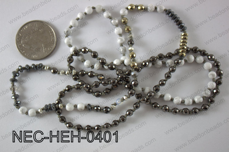 4mm hematite necklace NEC-HEH-0401