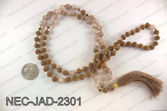 Jade and seed bead necklace NEC-JAD-2301