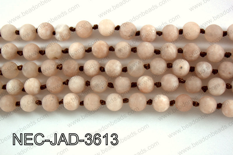 Knotted 8mm Matte Dyed Jade necklace  NEC-JAD-3613