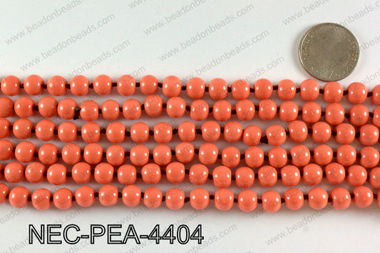 Knotted 8mm glass pearl necklace NEC-PEA-4404