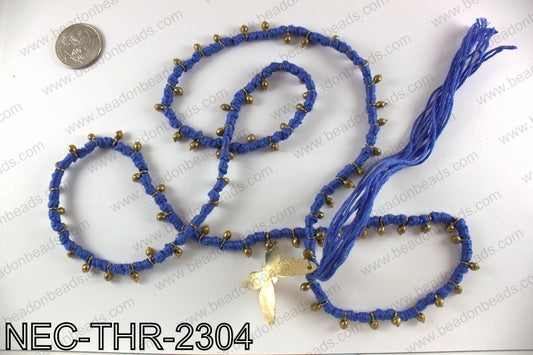 Thread necklace with butterfly charm NEC-THR-2304