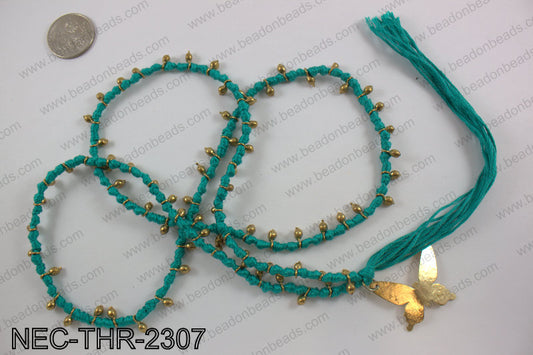 Thread necklace with butterfly charm NEC-THR-2307