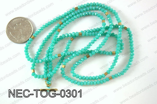3mm crystal with toggle clasp necklace  NEC-TOG-0301