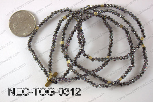 3mm crystal with toggle clasp necklace  NEC-TOG-0312