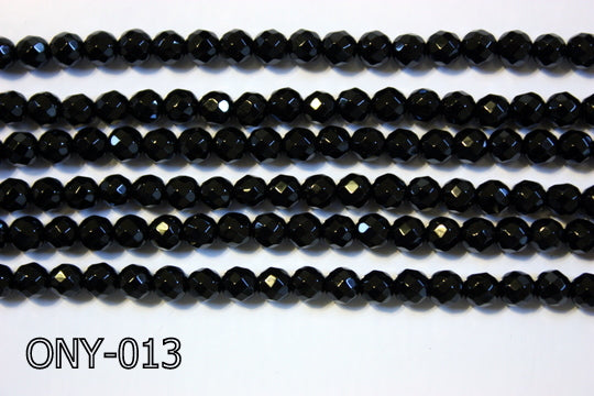 Black Onyx Faceted Round 4mm ONY-013