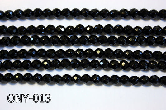 Black Onyx Faceted Round 4mm ONY-013