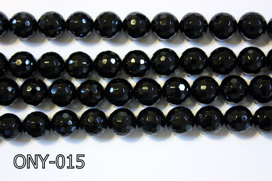 Black Onyx Faceted Round 12mm ONY-015