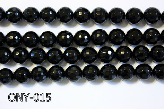 Black Onyx Faceted Round 12mm ONY-015
