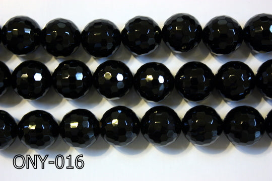 Black Onyx Faceted Round 14mm ONY-016