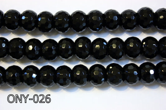 Black Onyx Faceted Rondel 10x14mm ONY-026