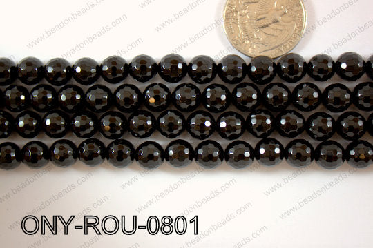 Onyx Round Faceted 8mm ONY-ROU-0801