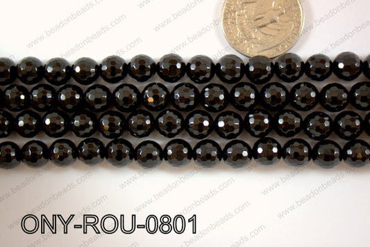 Onyx Round Faceted 8mm ONY-ROU-0801