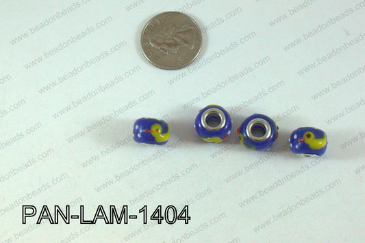 Pandora beads Lampwork 12x14mm 5mm hole duckPAN-LAM-1404