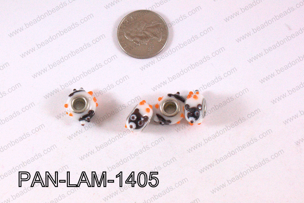 Pandora beads Lampwork 12x14mm 5mm hole bearPAN-LAM-1405