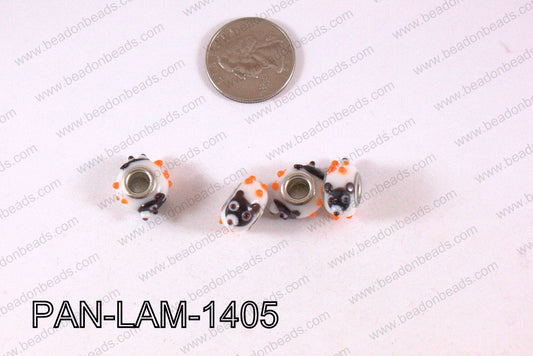 Pandora beads Lampwork 12x14mm 5mm hole bearPAN-LAM-1405
