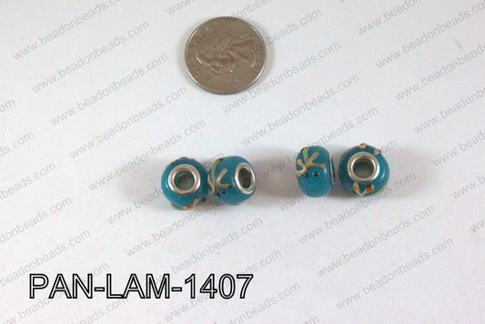 Pandora beads Lampwork 12x14mm 5mm hole dragonfly PAN-LAM-1407