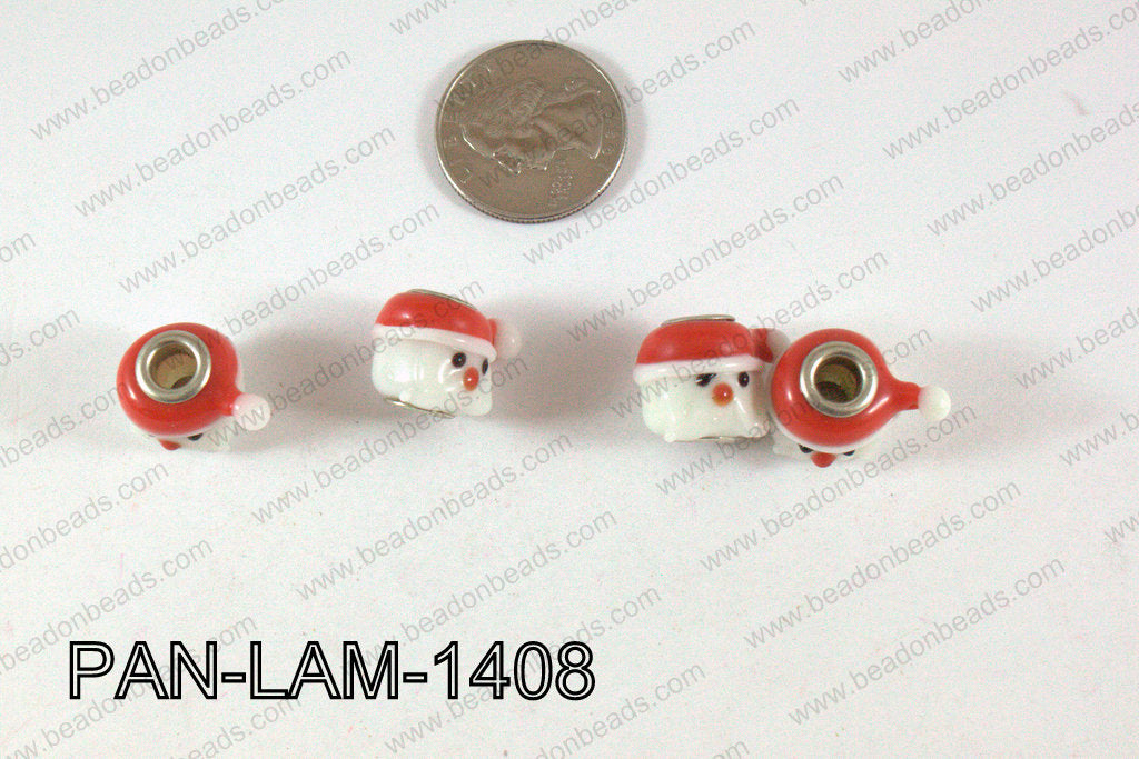 Pandora beads Lampwork 12x14mm 5mm hole santa PAN-LAM-1408