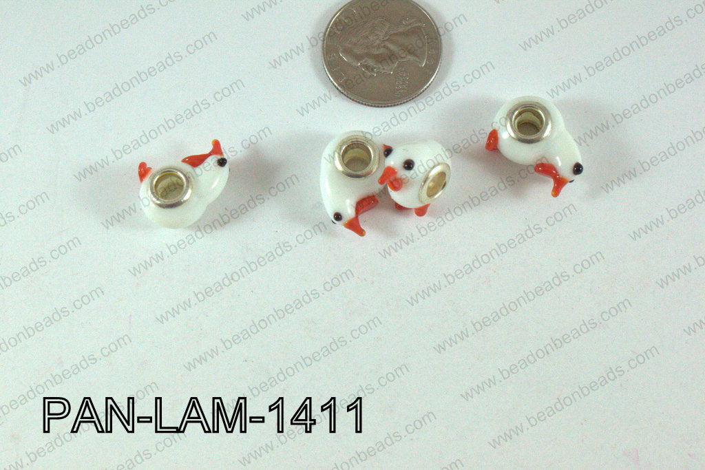 Pandora beads Lampwork 12x14mm 5mm hole chicken PAN-LAM-1411