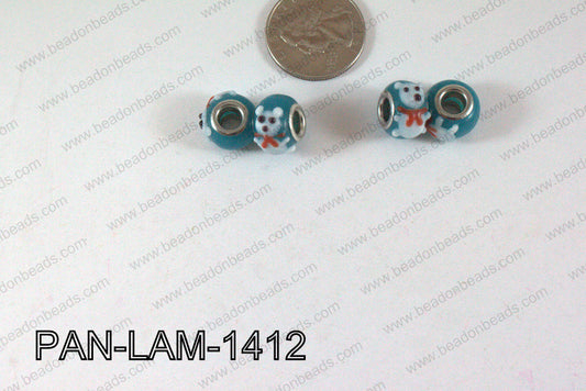 Pandora beads Lampwork 12x14mm 5mm hole bear PAN-LAM-1412