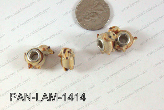 Pandora beads Lampwork 12x14mm 5mm hole dog PAN-LAM-1414