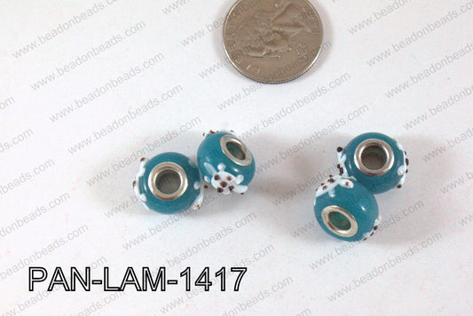 Pandora beads Lampwork 12x14mm 5mm hole turtle PAN-LAM-1417