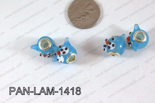 Pandora beads Lampwork 12x14mm 5mm hole dogPAN-LAM-1418