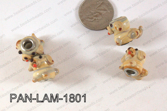 Pandora beads Lampwork 13x18mm 5mm hole dogPAN-LAM-1801