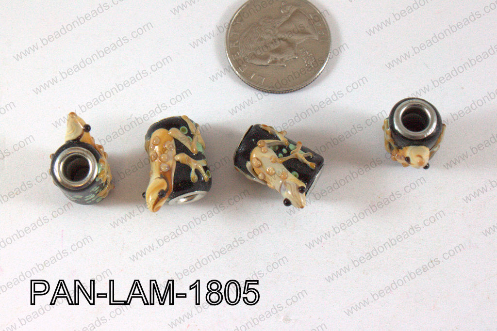 Pandora beads Lampwork 13x18mm 5mm hole lizard PAN-LAM-1805