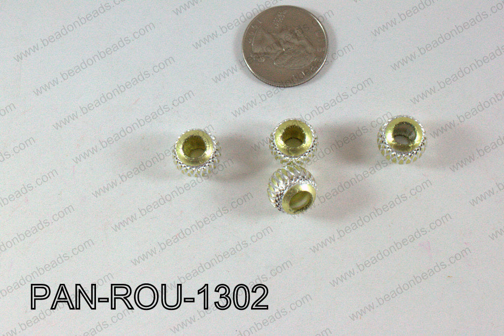 Pandora beads Round Aluminium 11x13mm 5mm hole PAN-ROU-1302