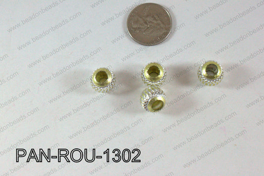Pandora beads Round Aluminium 11x13mm 5mm hole PAN-ROU-1302