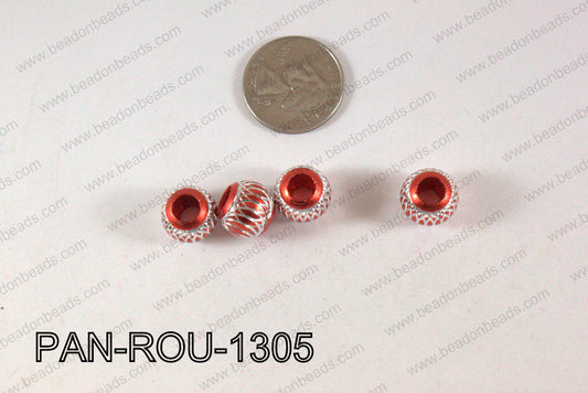 Pandora beads Round Aluminium 11x13mm 5mm hole PAN-ROU-1305