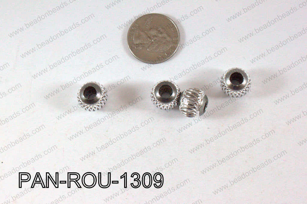 Pandora beads Round Aluminium 11x13mm 5mm hole PAN-ROU-1309