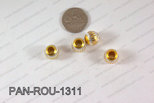 Pandora beads Round Aluminium 11x13mm 5mm hole PAN-ROU-1311