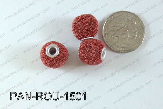 Pandora Beads 15mm 3mm hole red PAN-ROU-1501