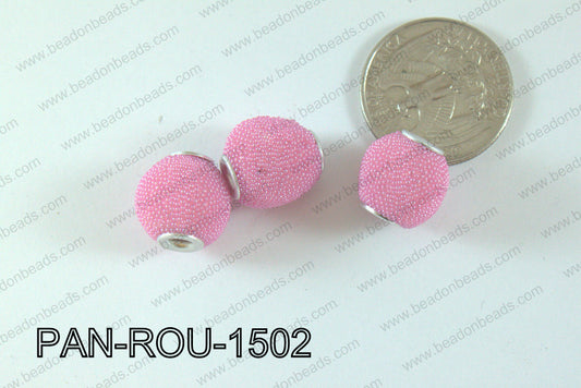 Pandora Beads 15mm 3mm hole light pink PAN-ROU-1502
