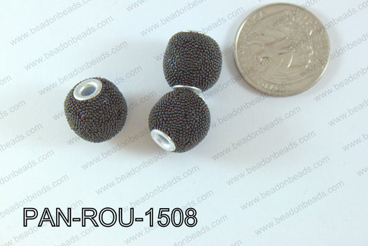 Pandora Beads 15mm 3mm hole black PAN-ROU-1508