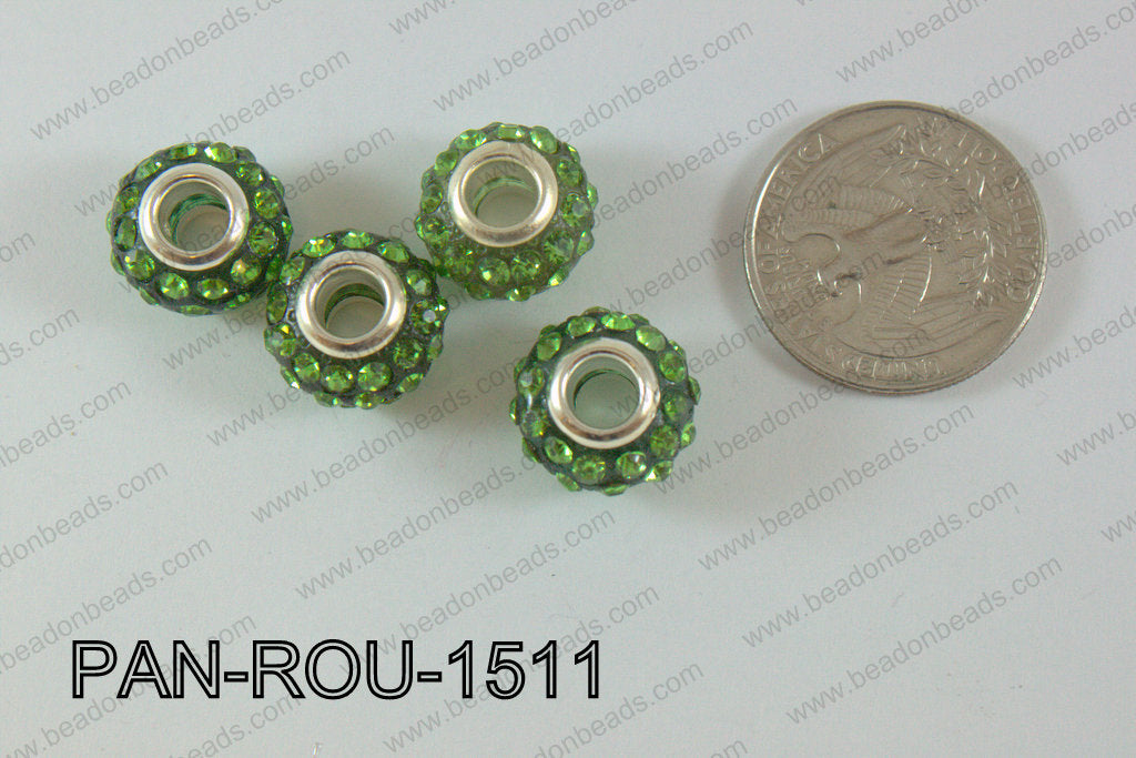 Pandora Beads 15mm 5mm hole green PAN-ROU-1511