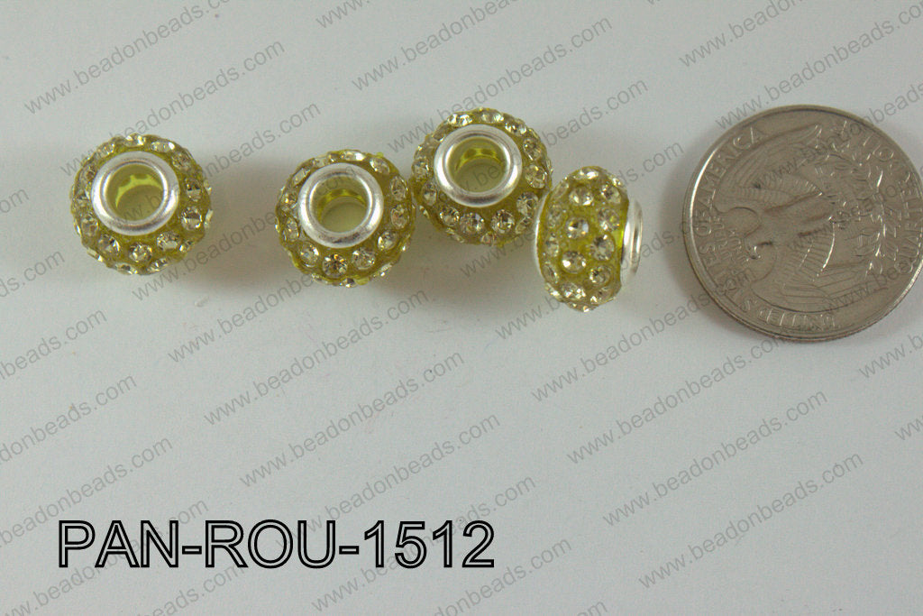 Pandora Beads 15mm 5mm hole yellow PAN-ROU-1512