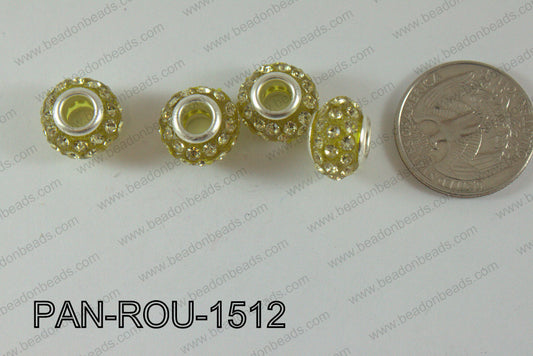 Pandora Beads 15mm 5mm hole yellow PAN-ROU-1512