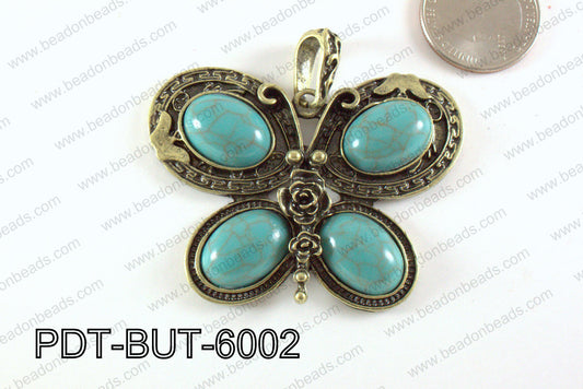 Butterfly Pendant Bronze with Acrylic 46x60mm PDT-BUT-6002