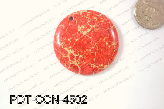 Variscite Pendant Coin Red 45mm PDT-CON-4502