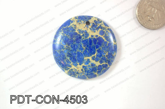 Variscite Pendant Coin Dark Blue 45mm PDT-CON-4503