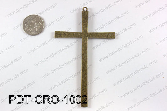 Pewter cross pendant 65X100 mm, brass PDT-CRO-1002