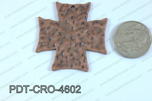 Metal Cross Pendant Copper 46x44mm PDT-CRO-4602