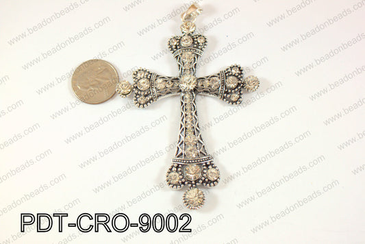 Cross pendant 90x70mm dark silver  PDT-CRO-9002