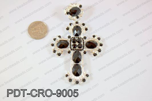 Cross pendant 90x60mm Black PDT-CRO-9005