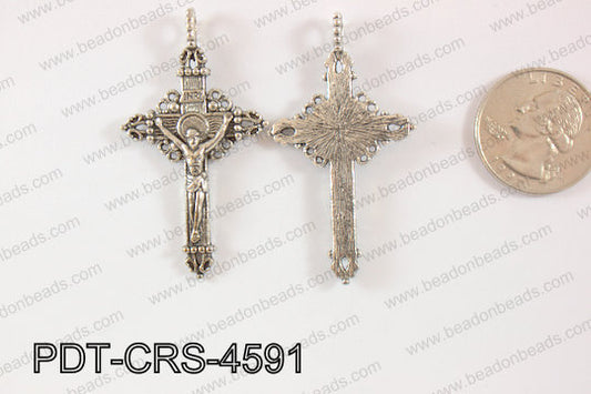 Metal Pendant Cross 20pcs 45x30mm PDT-CRS-4591